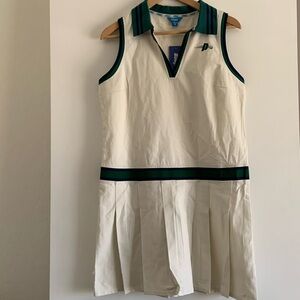 Prince Pickleball Women’s Collared Pleated Dress - White ⚪️🟢🔵